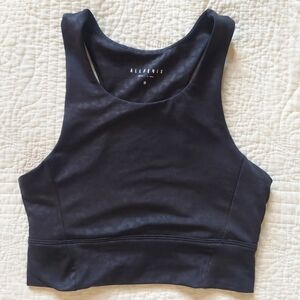 All Fenix Black Liquid Leopard Long Line Sports Bra